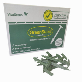 GreenStake Biodegradable Staples, ASTM D6400 certified