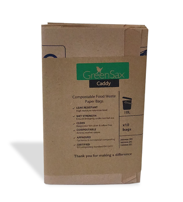 All-Green 8 Litre Paper Compostable Caddy Bin Liners with 100 Bags Brown 